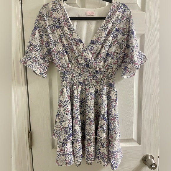 NEW Pink Lily Floral Dress XS - Picture 5 of 5